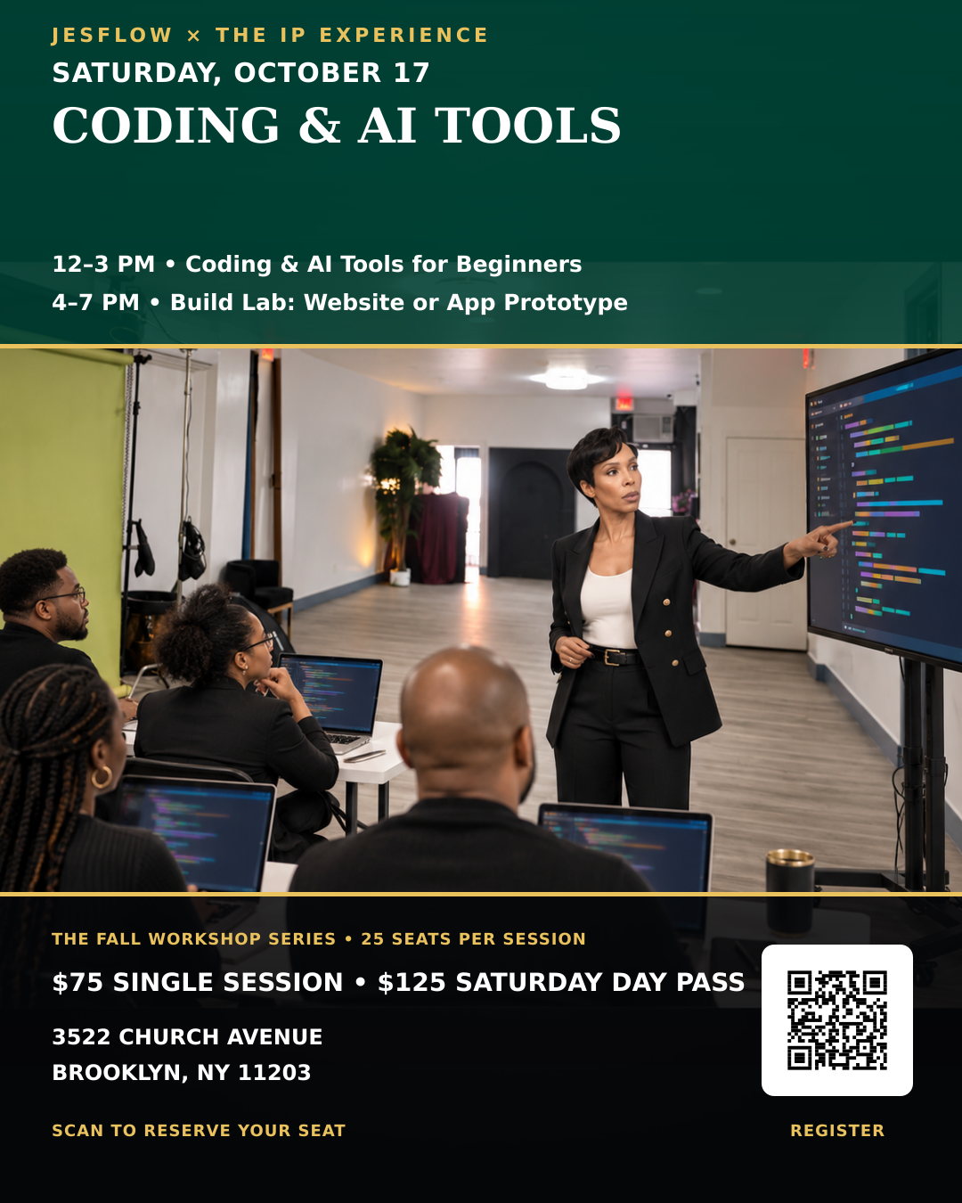 Coding and AI Tools workshop flyer