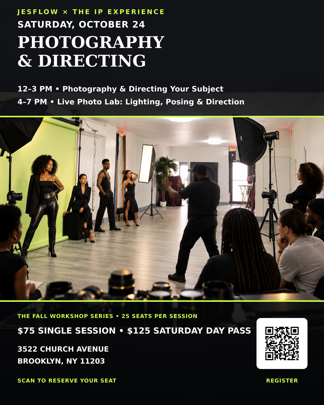 Photography and Directing workshop flyer