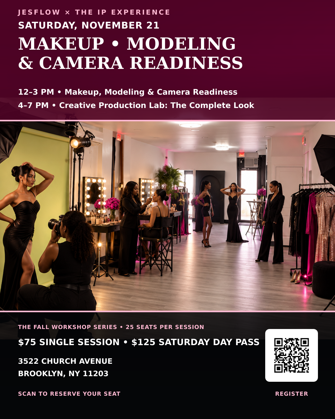 Makeup Modeling and Camera Readiness workshop flyer