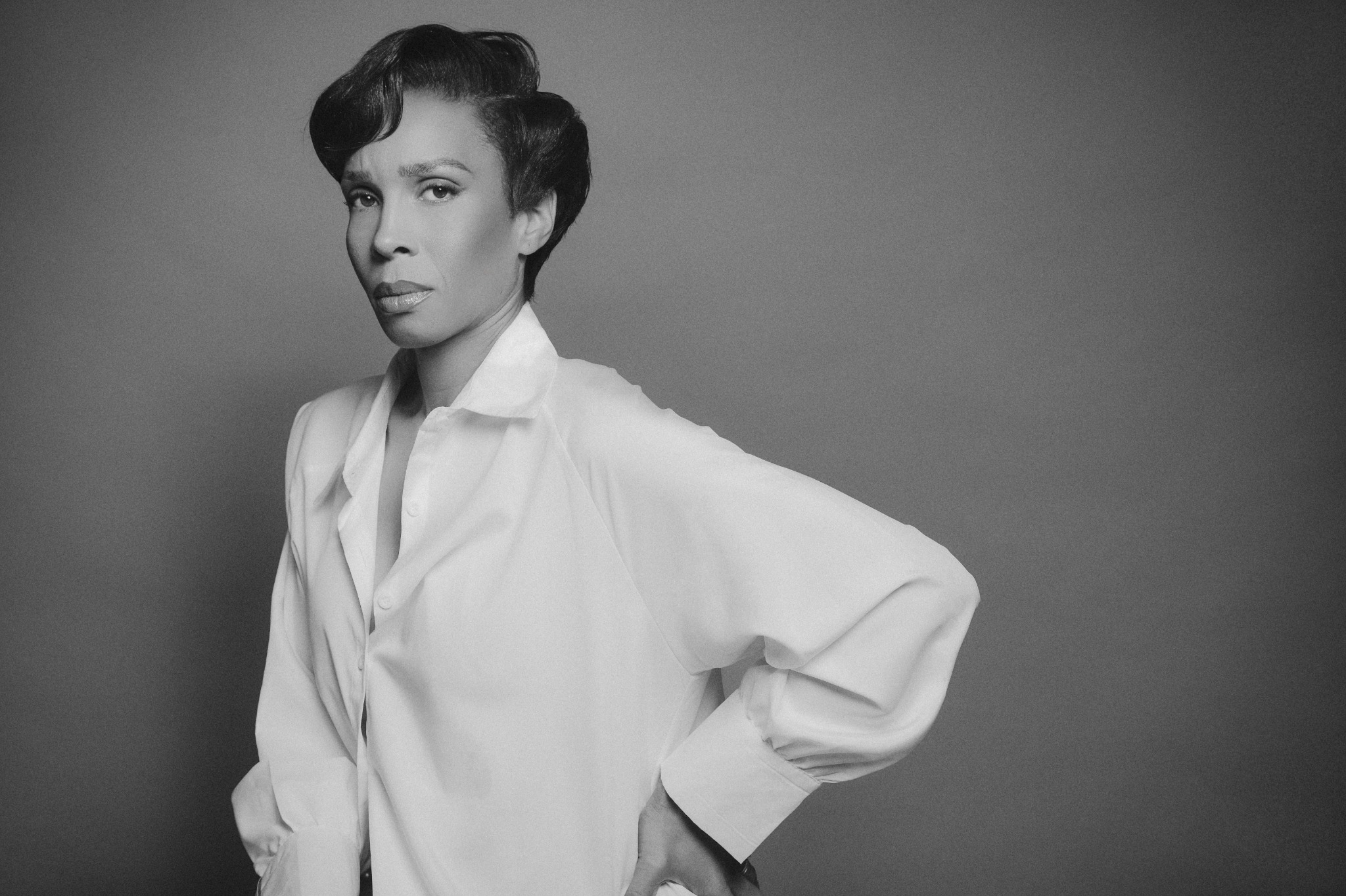 Black and white portrait of Jestina Weems